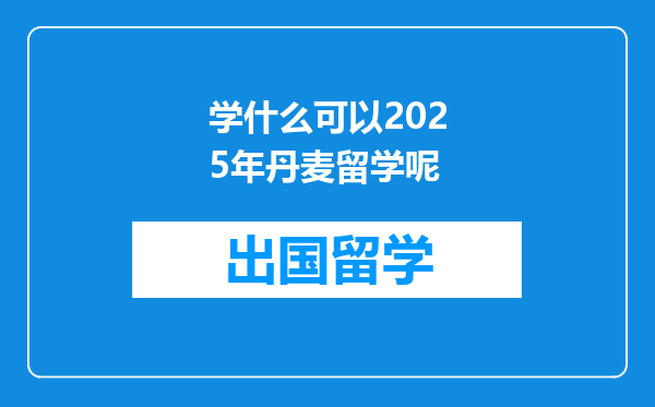 学什么可以2025年丹麦留学呢