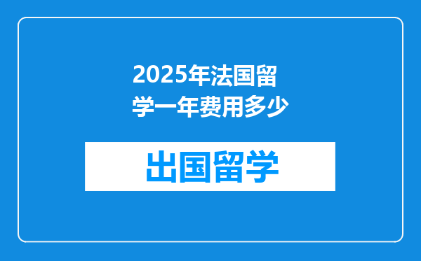 2025年法国留学一年费用多少