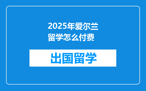 2025年爱尔兰留学怎么付费