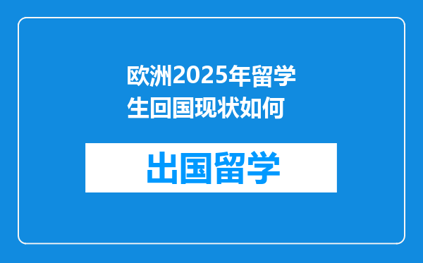 欧洲2025年留学生回国现状如何