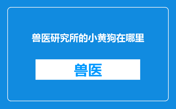 兽医研究所的小黄狗在哪里