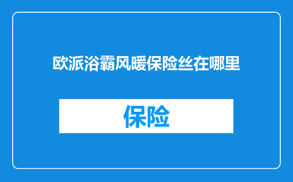 欧派浴霸风暖保险丝在哪里