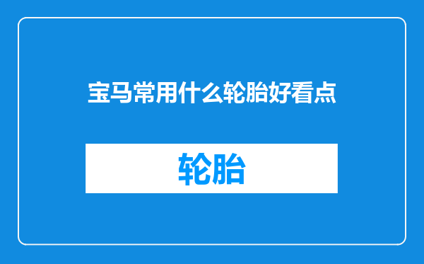 宝马常用什么轮胎好看点