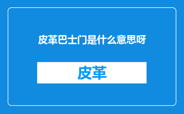 皮革巴士门是什么意思呀