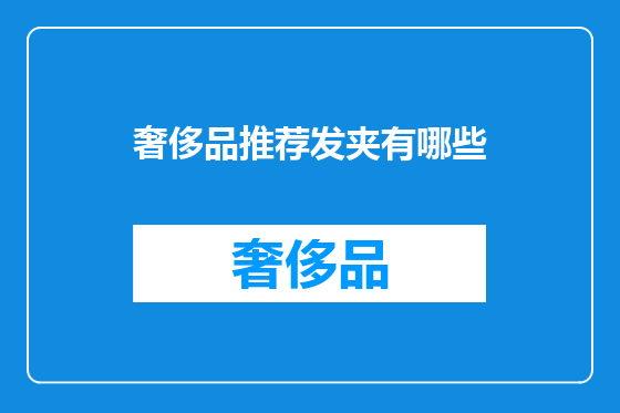 奢侈品推荐发夹有哪些