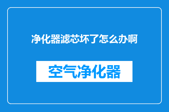 净化器滤芯坏了怎么办啊