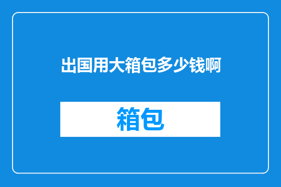 出国用大箱包多少钱啊