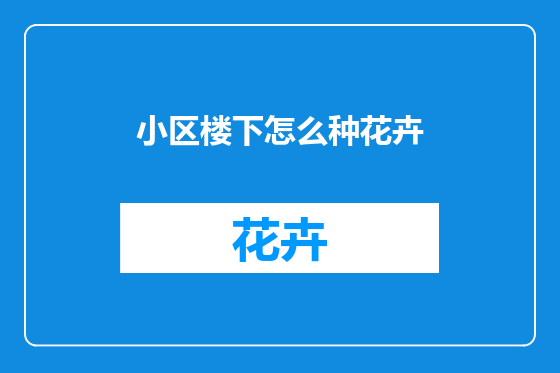小区楼下怎么种花卉