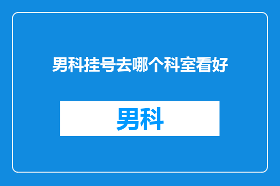男科挂号去哪个科室看好