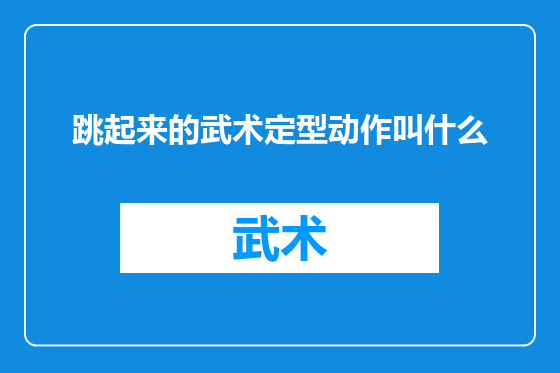 跳起来的武术定型动作叫什么