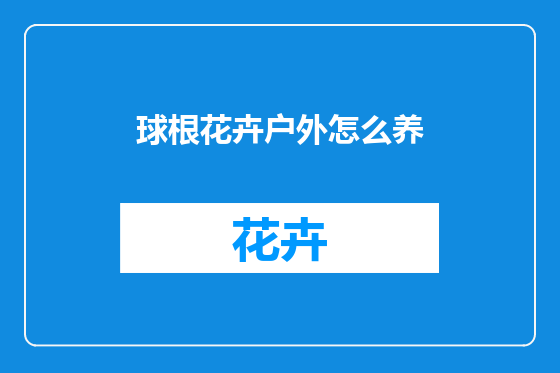 球根花卉户外怎么养
