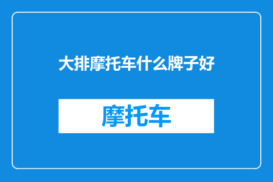 大排摩托车什么牌子好