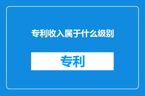 专利收入属于什么级别