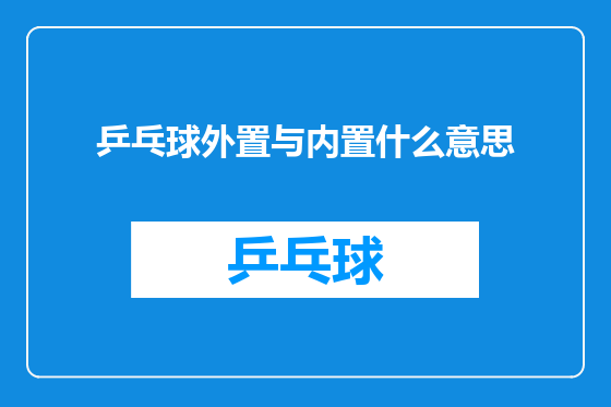 乒乓球外置与内置什么意思