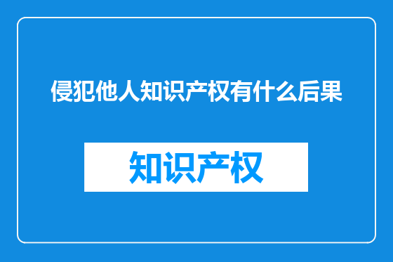 侵犯他人知识产权有什么后果