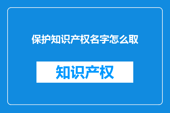 保护知识产权名字怎么取