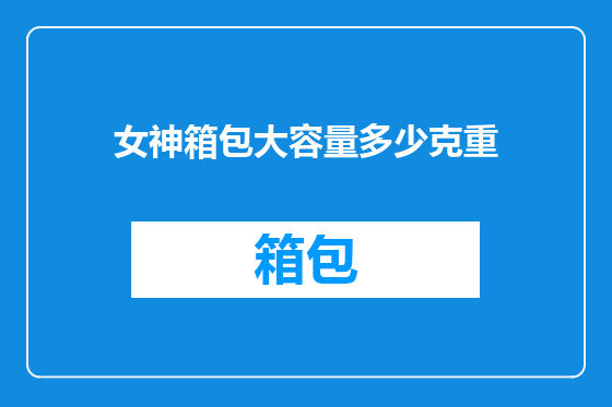 女神箱包大容量多少克重