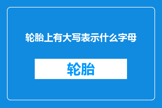 轮胎上有大写表示什么字母