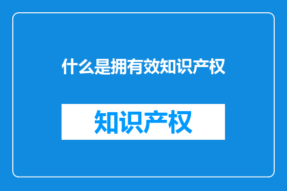 什么是拥有效知识产权
