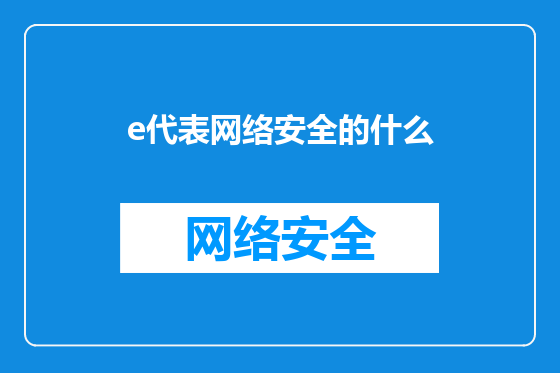 e代表网络安全的什么
