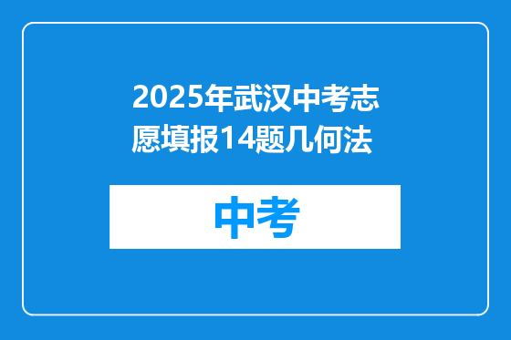 2025年武汉中考志愿填报14题几何法