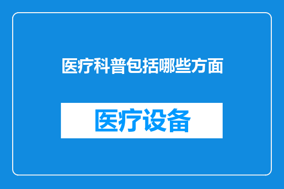 医疗科普包括哪些方面