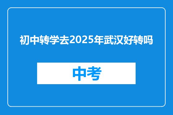 初中转学去2025年武汉好转吗