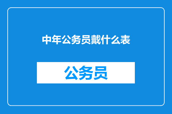 中年公务员戴什么表