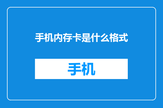 手机内存卡是什么格式