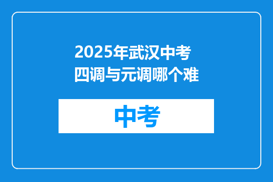 2025年武汉中考四调与元调哪个难