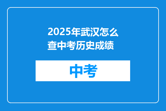 2025年武汉怎么查中考历史成绩