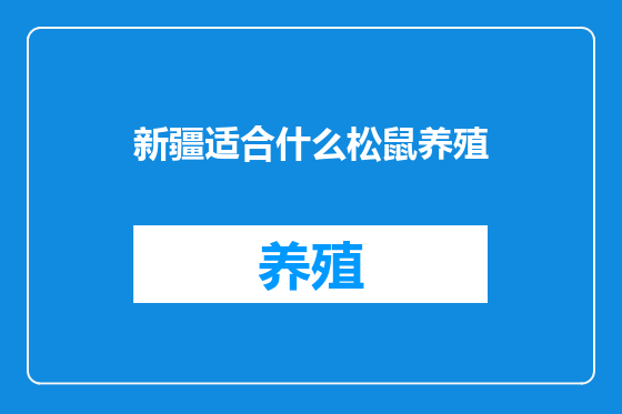 新疆适合什么松鼠养殖