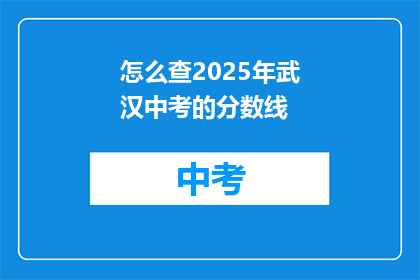 怎么查2025年武汉中考的分数线