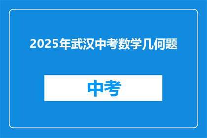 2025年武汉中考数学几何题