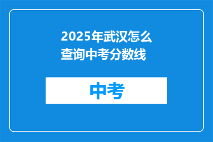 2025年武汉怎么查询中考分数线