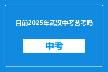 目前2025年武汉中考艺考吗