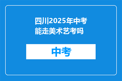 四川2025年中考能走美术艺考吗