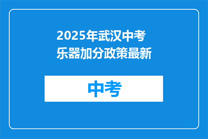 2025年武汉中考乐器加分政策最新