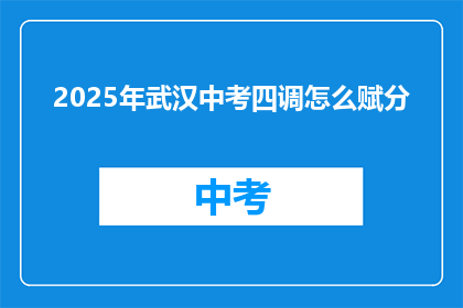 2025年武汉中考四调怎么赋分