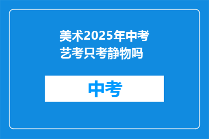 美术2025年中考艺考只考静物吗