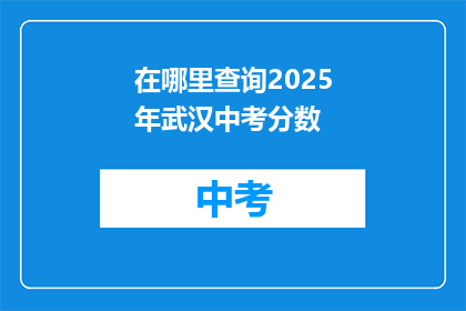 在哪里查询2025年武汉中考分数