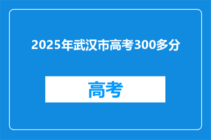 2025年武汉市高考300多分