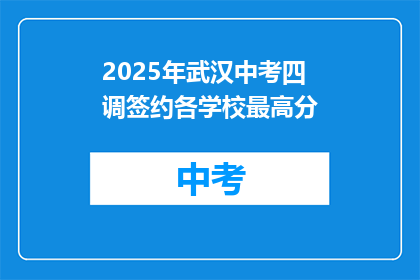 2025年武汉中考四调签约各学校最高分