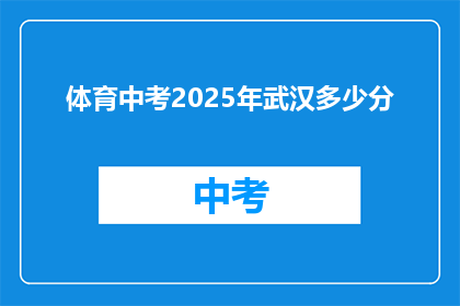 体育中考2025年武汉多少分