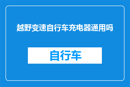 越野变速自行车充电器通用吗