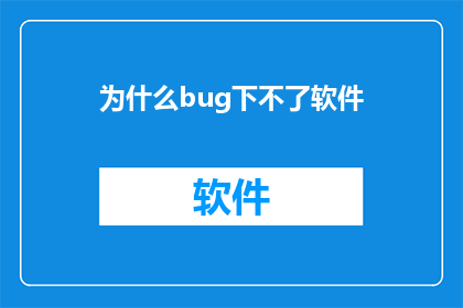 为什么bug下不了软件