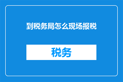 到税务局怎么现场报税