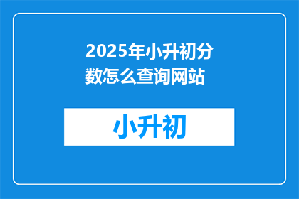 2025年小升初分数怎么查询网站