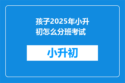 孩子2025年小升初怎么分班考试