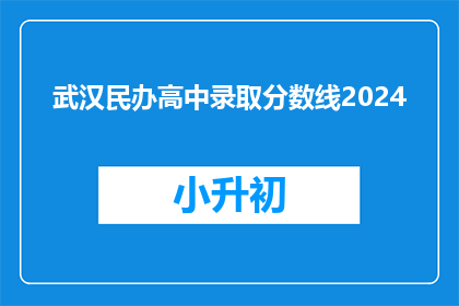武汉民办高中录取分数线2024